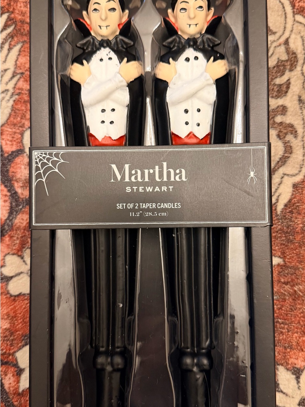 Martha Stewart Black Vampire Taper Candles with Figurine Tops